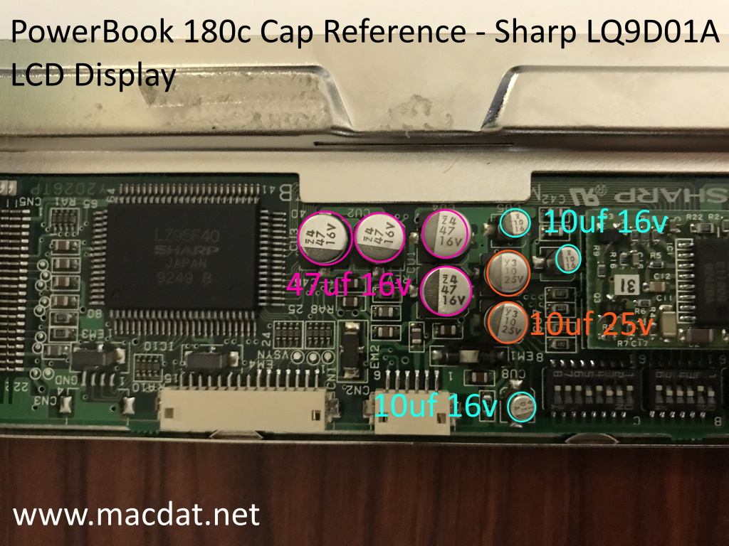 PowerBook 180c Capacitors